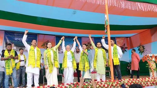 Sagarika Ghose leads public meetings in Silchar, Assam for the All India Trinamool Congress